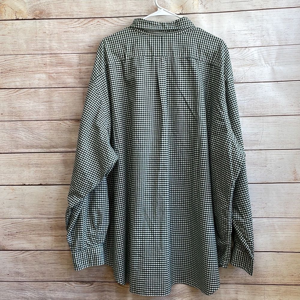 RALPH LAUREN CLASSIC FIT GREEN AND‎ WHITE GINGHAM SHIRT - Picture 5 of 6